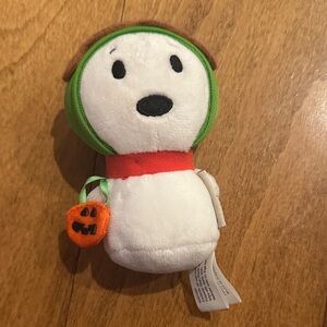 Flying Ace Snoopy Hallmark Itty Bitty with Green Aviator Hat and Orange Pumpkin